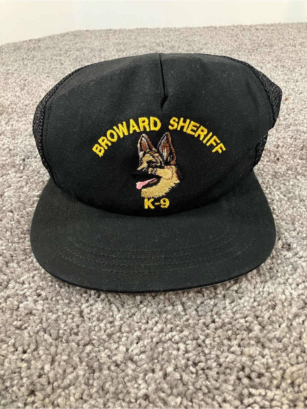 Vintage Broward County, FL Sheriff K-9 Mesh Black Trucker Adjustable Cap Hat